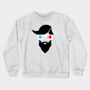 Hipster character design with 3D glasses Crewneck Sweatshirt